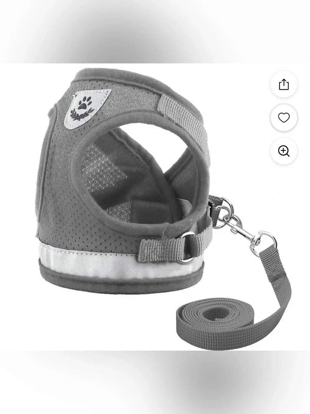 Sz XS PET ARTIST Escape Proof Harness for Dogs/Cats Gray Adjustable Straps Leash